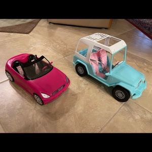 Barbie convertible car and jeep